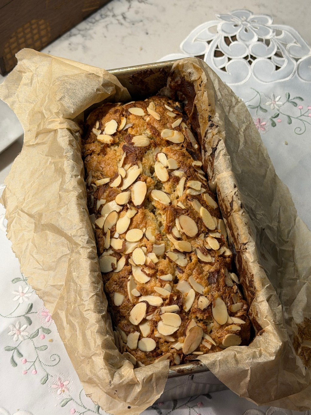 Almond Croissant Banana Bread (AP Flour & Almond&nbsp;Flour)